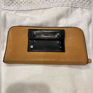 Chloe Alice tan with black trim leather wallet